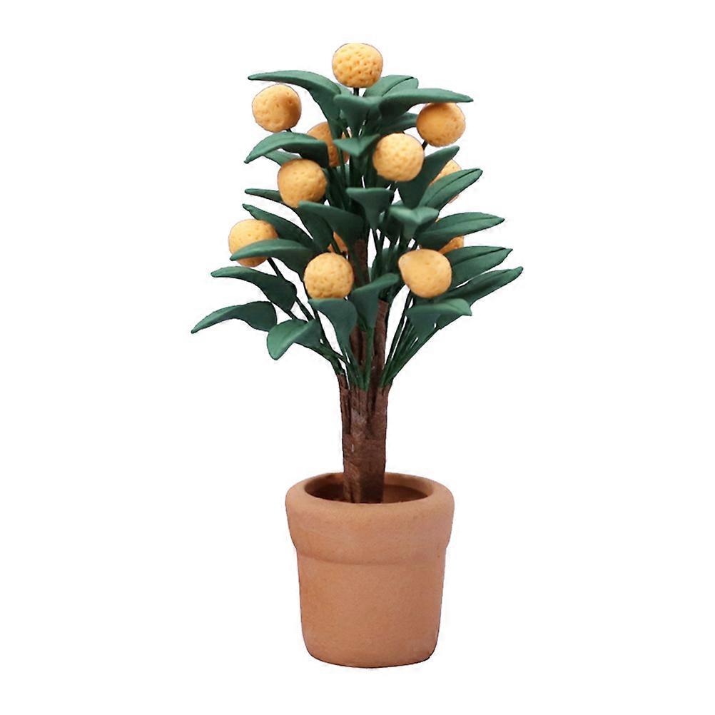 Indoor House Model Miniature Potted Tree Indoor Display 7.7X3X3CM Waterproof Doll House Decoration 1Set
