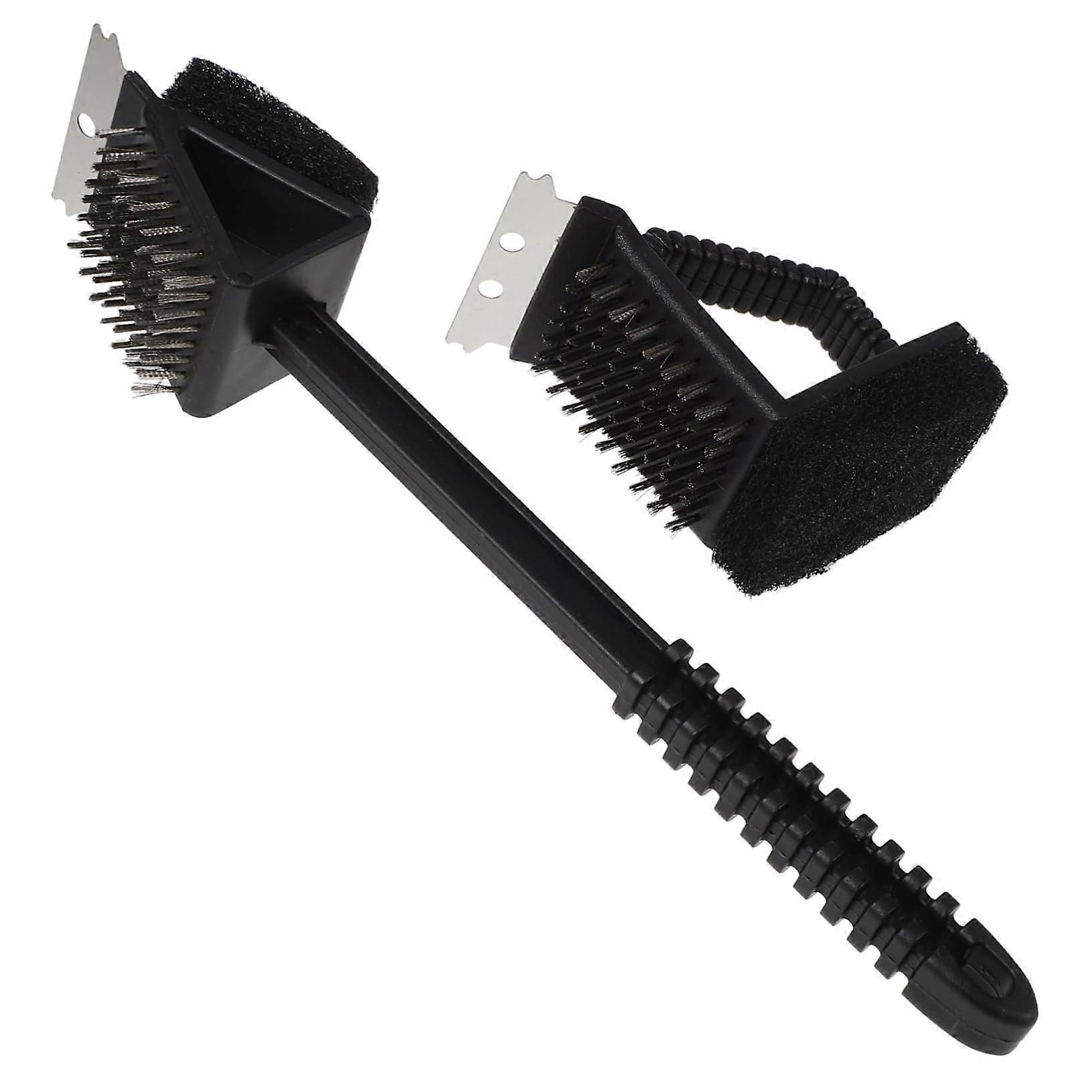 BBQ Cleaning Brush with Ergonomic Handle and Copper Wire Bristles, 2-Piece Grill Cleaner Set for Effective Cleaning