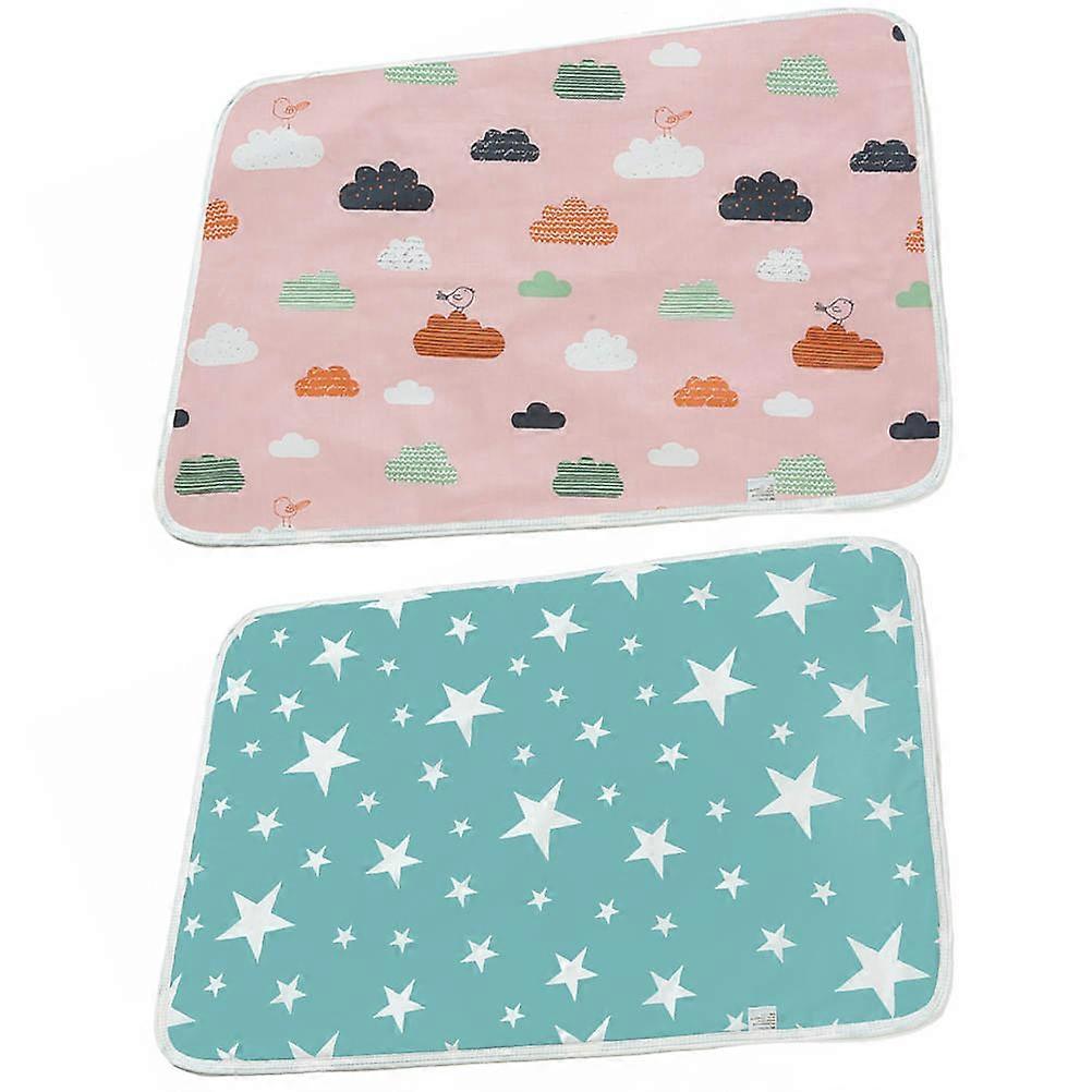 Pet Pee Pads Guinea Pig Cage Liners Cloud Pattern Washable 45x35cm 2Pcs