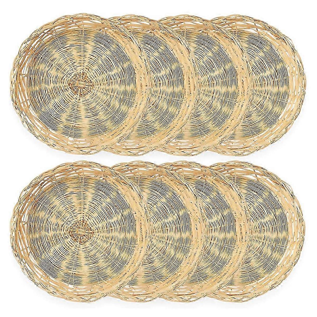 8 Pack Bamboo Paper Plate Holders, 10 Inches Reusable Edition 0621