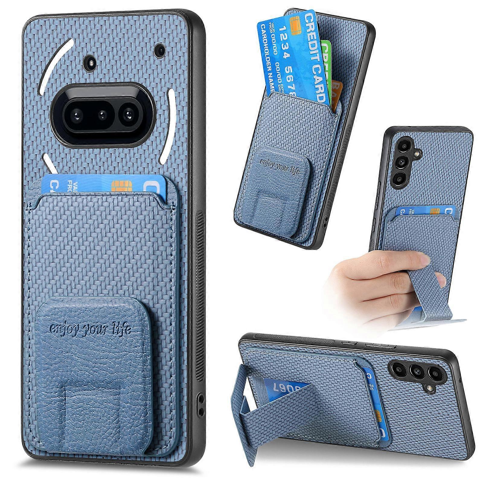 Karbonfiber Kort Veske Fold Stativ Telefonveske