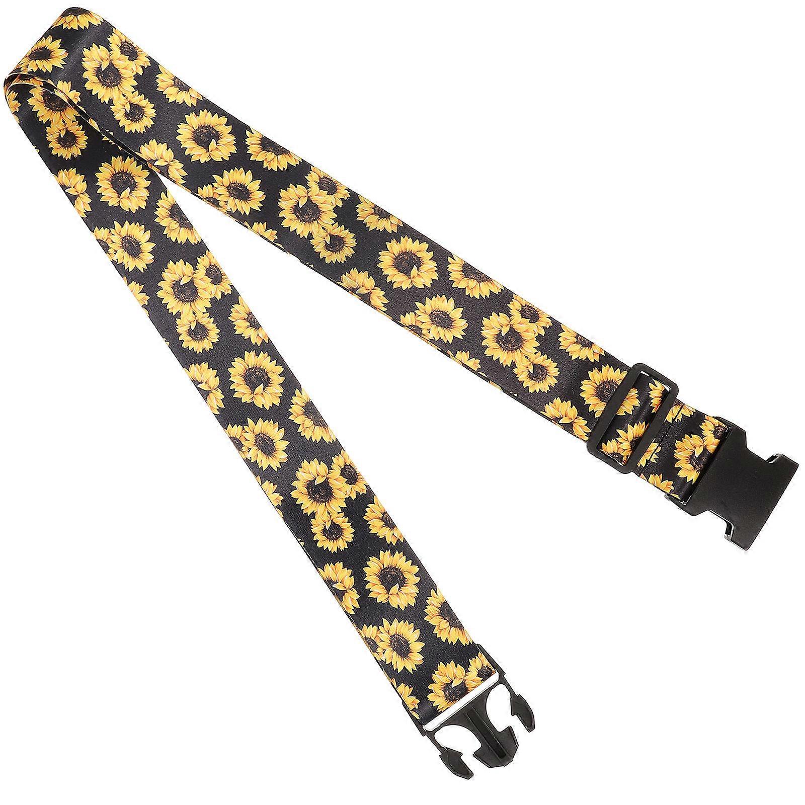 Here's a refined and professional product description for your **Adjustable Luggage Strap with Buckle Durable Flower Pattern Suitcase Cargo