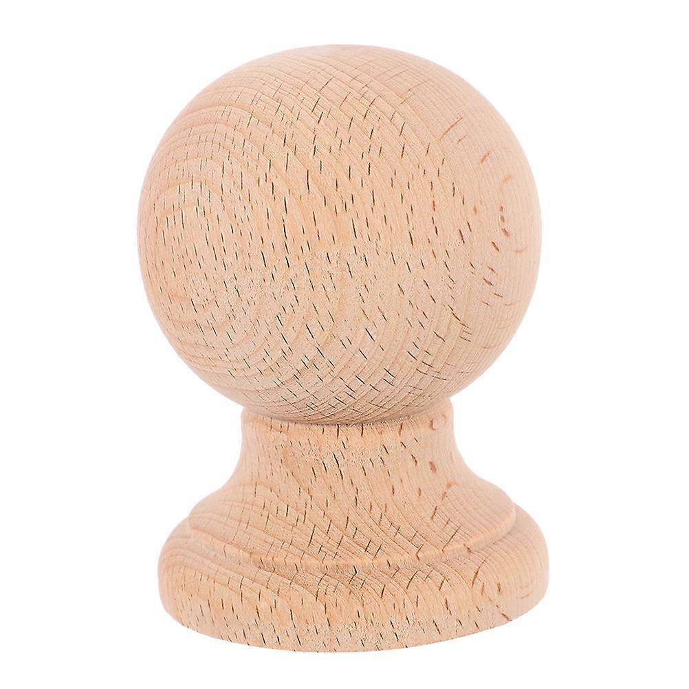 Natural Wood Unfinished Finial For Furniture Decorations Classical Style Round 8.00X6.00X6.00CM 1Pack