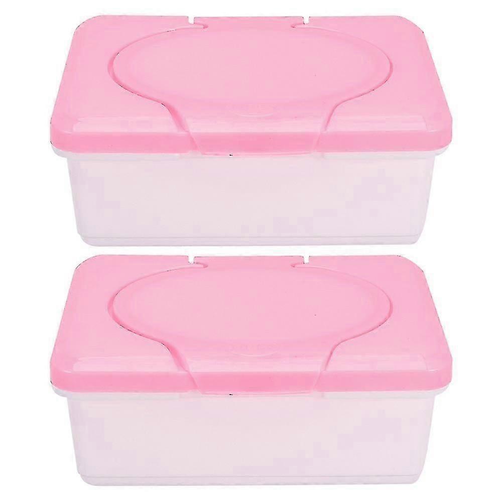 2pcs Wet Tissue Boxes with Lid Tissue Boxes Dustproof Sealed Wet Wipes Boxes