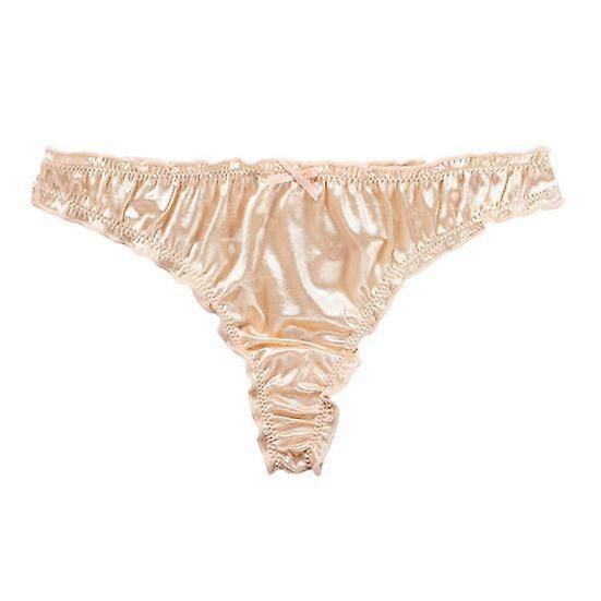 Women Panties Mid Waist Pleated Comfortable Breathable Soft Protective Silky Smooth Surface Shirring G-string