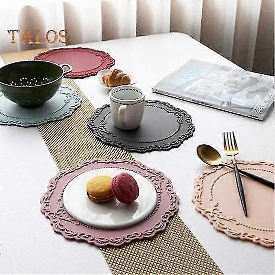 Place Mat Lightweight Non-slip Portable Convenient Exquisite Round Shape Cup Mat for Kitchen