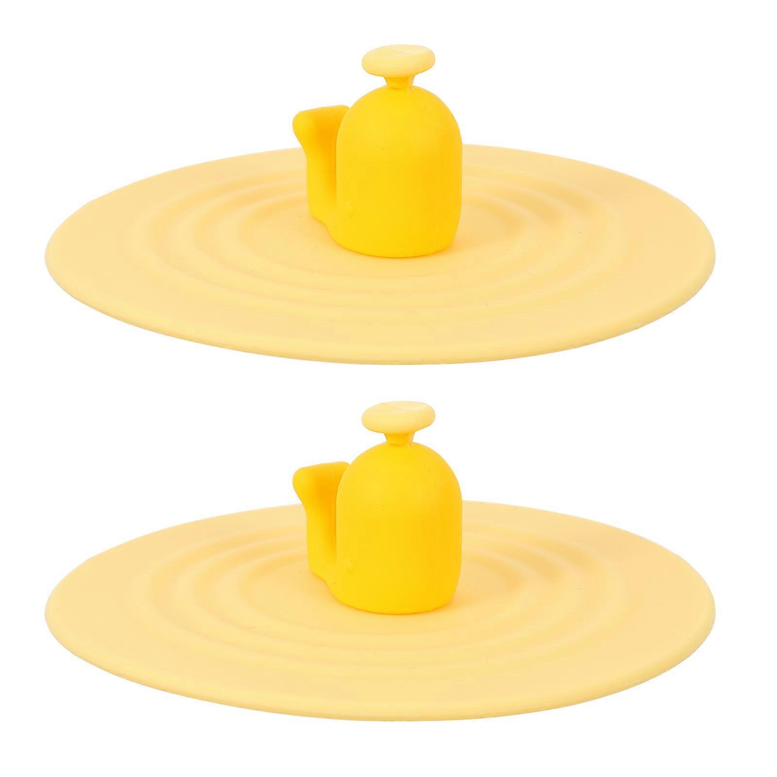 Silicone Universal Cup Lids Dustproof Seal Prevent Spilling Spoon Holder 2Pcs