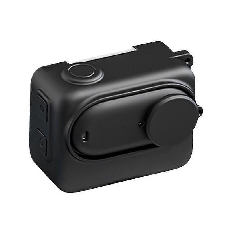 For Insta360 GO 3S Camera Charging Case Silicone Case with Lens Cap & Strap (Black)