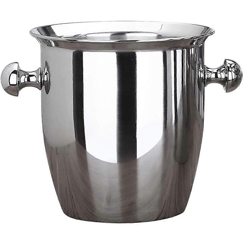 Insulated Stainless Steel Ice Bucket with Thickened Tongs, 2L/5L, Double Handle for Cooling Beer, Champagne and Wine in Home Bar