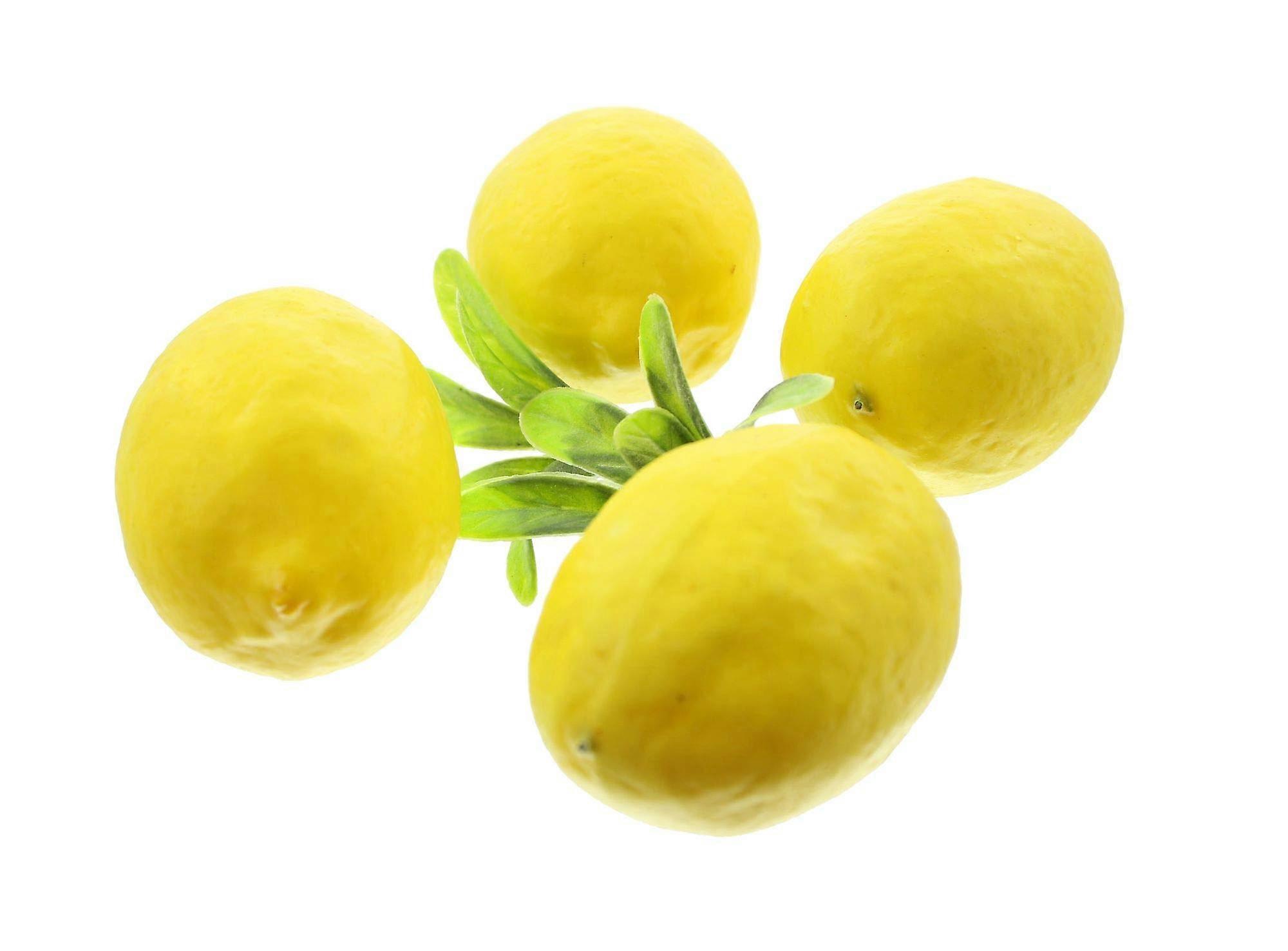 Lemon Set of 8 Realistic Artificial Fruit Decorations for Home Kitchen Decor, Yellow Color, Durable Material