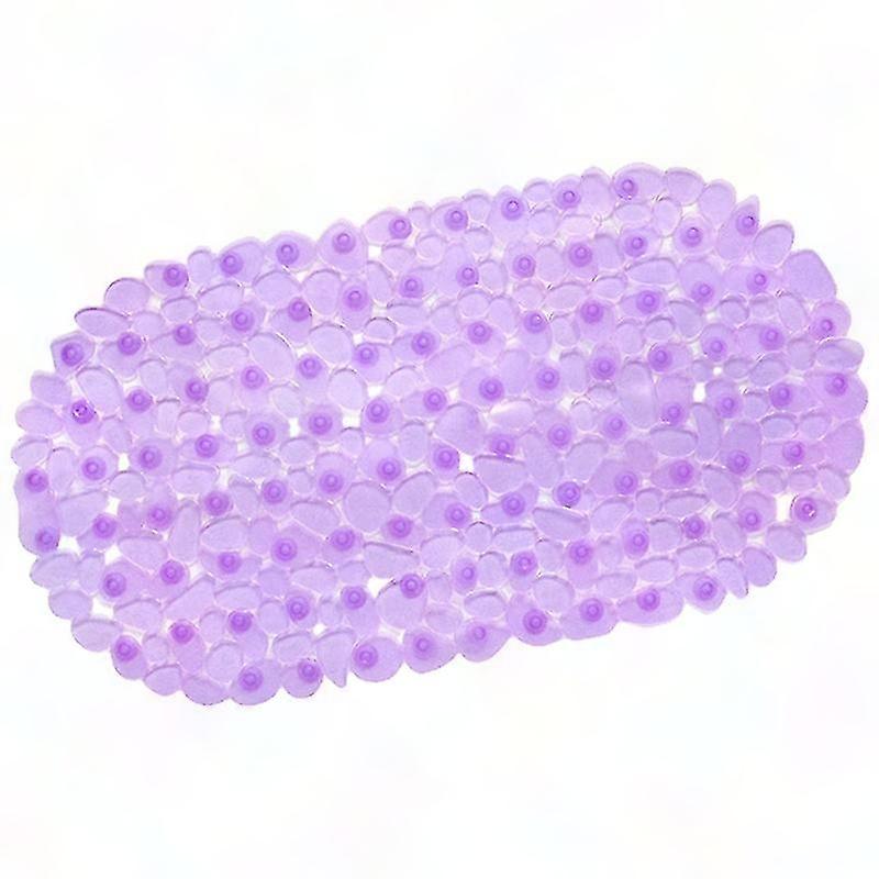 Non-Slip Pebble Pattern PVC Shower Mat with Suction Cups - Colorful Bath Tub Mat for Door