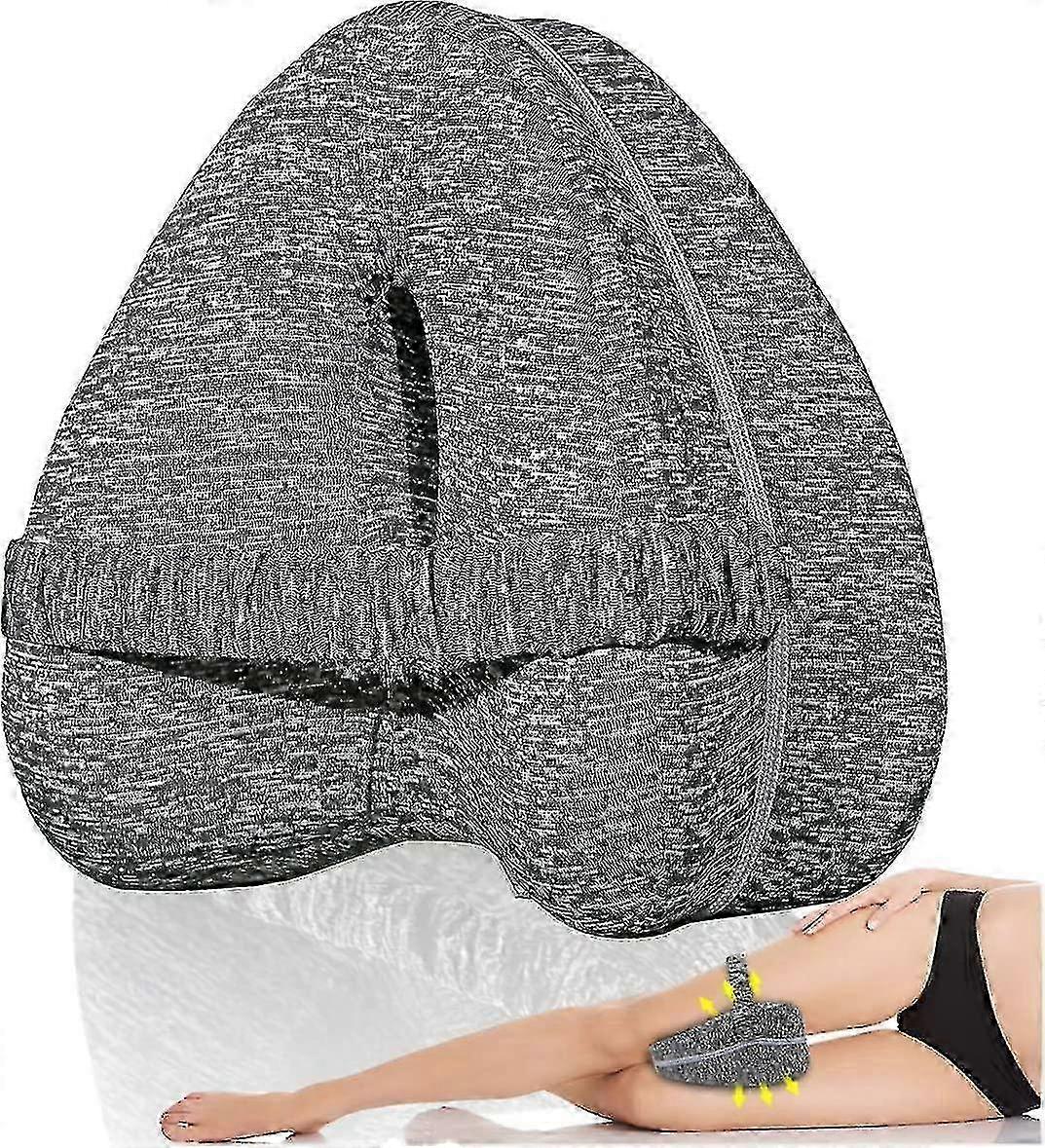 Orthopedic Knee Pillow with Elastic Strap - Ideal for Spine, Hip, Back, Joint and Sciatic Nerve Alignment