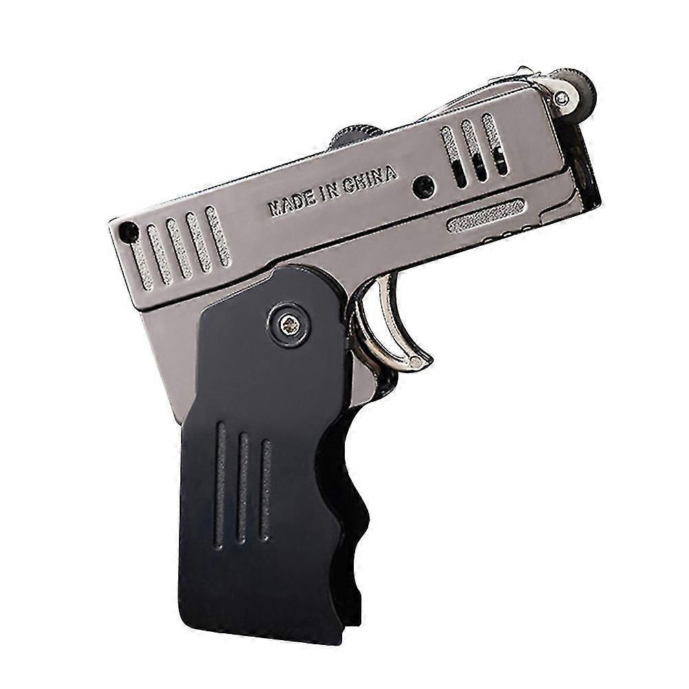 Double Fire Deformation Pistol Lighter Adjustable Flame Environmental Protection Durable Integrated Lighter Black Gray