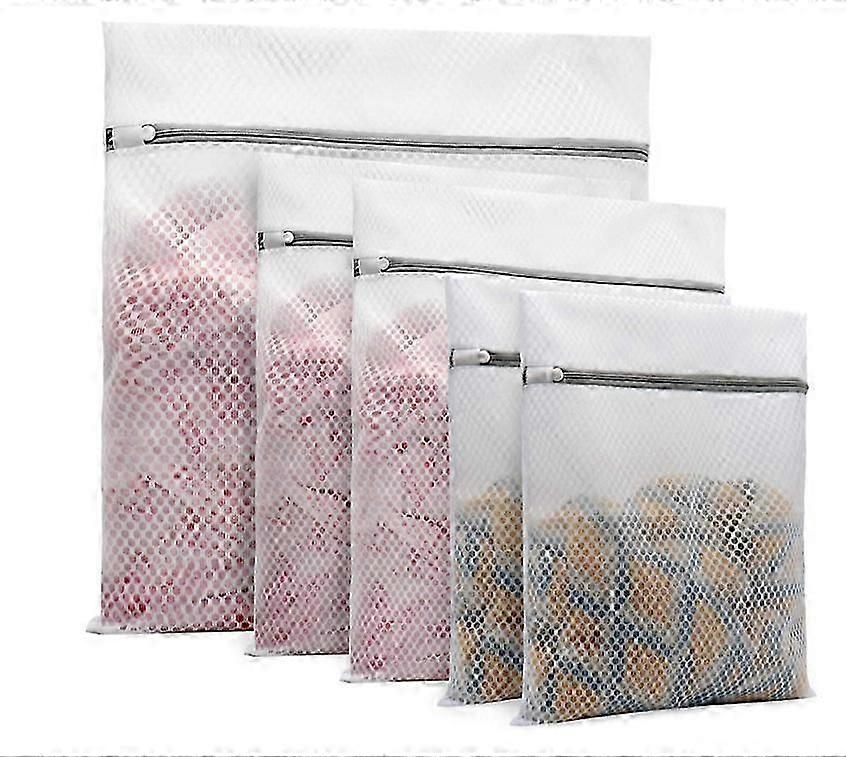 5Pcs Durable Honeycomb Mesh Laundry Bags for Delicates