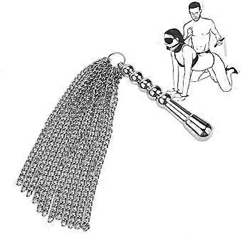 Leather Flogger with Metal Chains for SM and Cosplay, Tender Caresses or Strong Punches