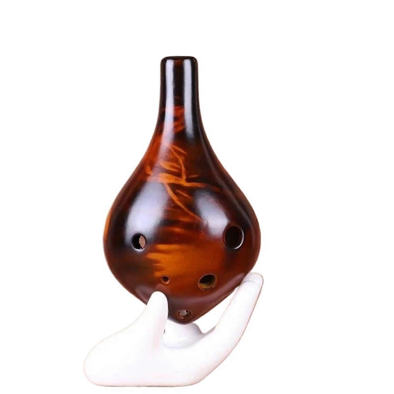 Ocarina Instrument 6Hole Small Size Ceramic Alto C Key Flute Glaze Chinese Tao Professional Musical Instrument for Beginners