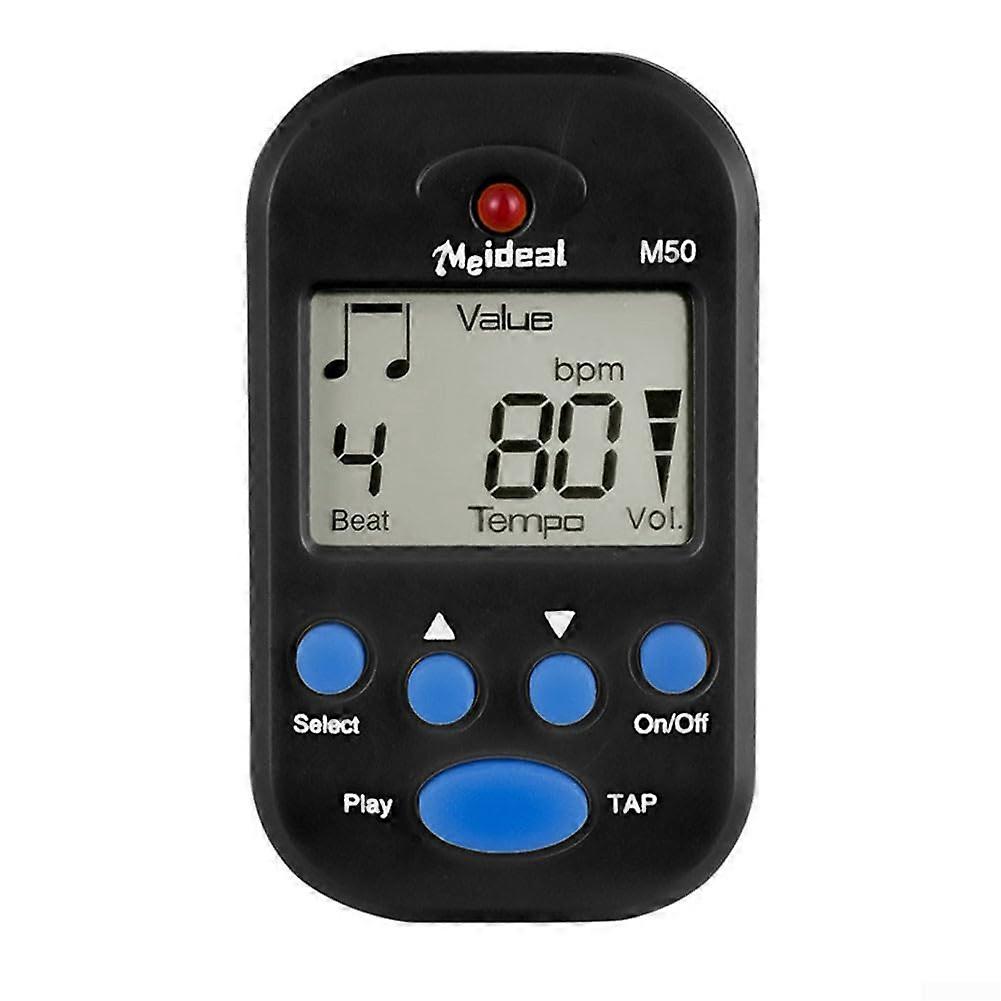 Digital Metronome M50 Compact Portable Rhythm Trainer for Guitar and String Instruments Black