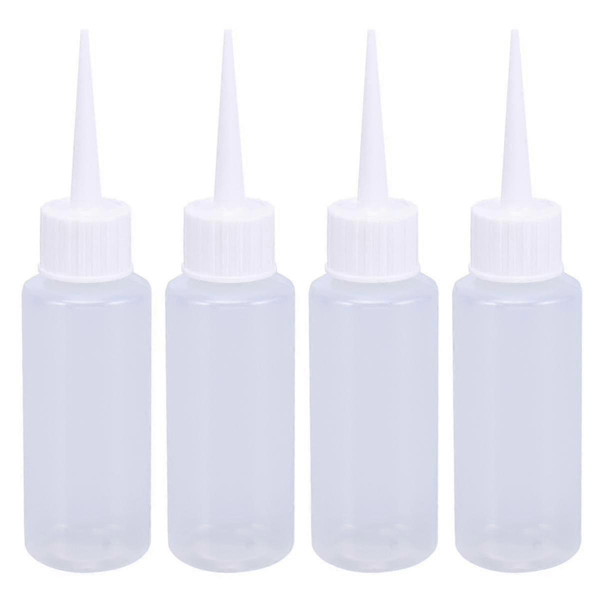 4pcs 50ml Plastic Squeeze Bottles Ideal Dispenser for Liquid Adhesive (white)