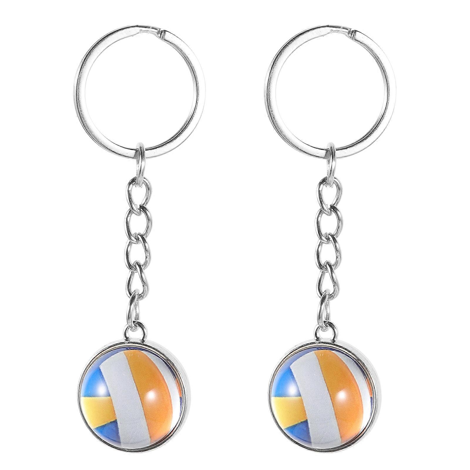 Portable Volleyball Keychains   Lightweight Glass Pendant Bag Charms for Sports Fans   Ideal Birthday Gift Decoration