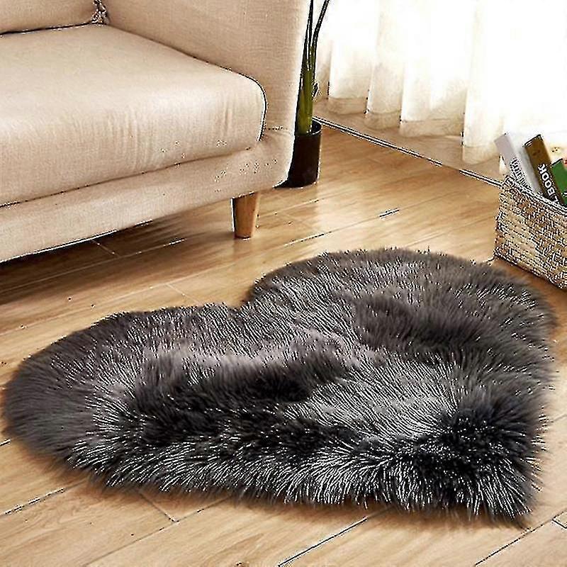 Pufos Shaggy covor în formă de inimă Carpet Dormitor Solid Color Plush Mat de înaltă calitate