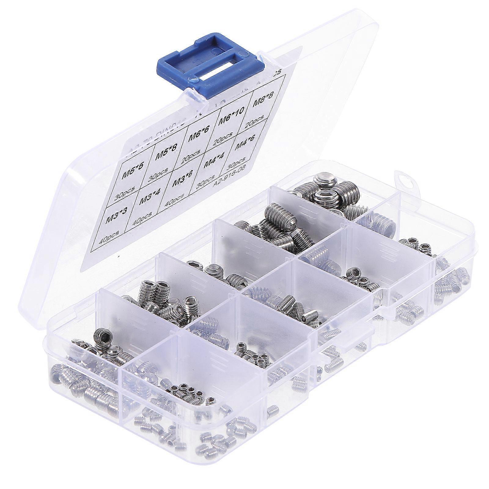 Stainless Steel Socket Grub Screws Assortment Kit for Computer Repair and DIY Projects