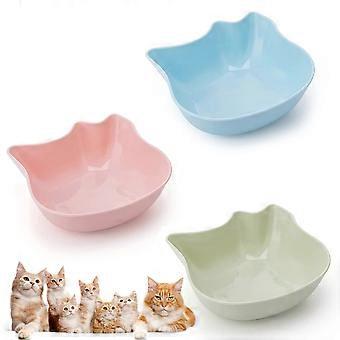 3-pack kattmatskålar halkfria multifunktionella kattmatskålar plast söta husdjursskålar kattskålar våtfoder och vattenskålar för katt (trefärgad, kattklo)