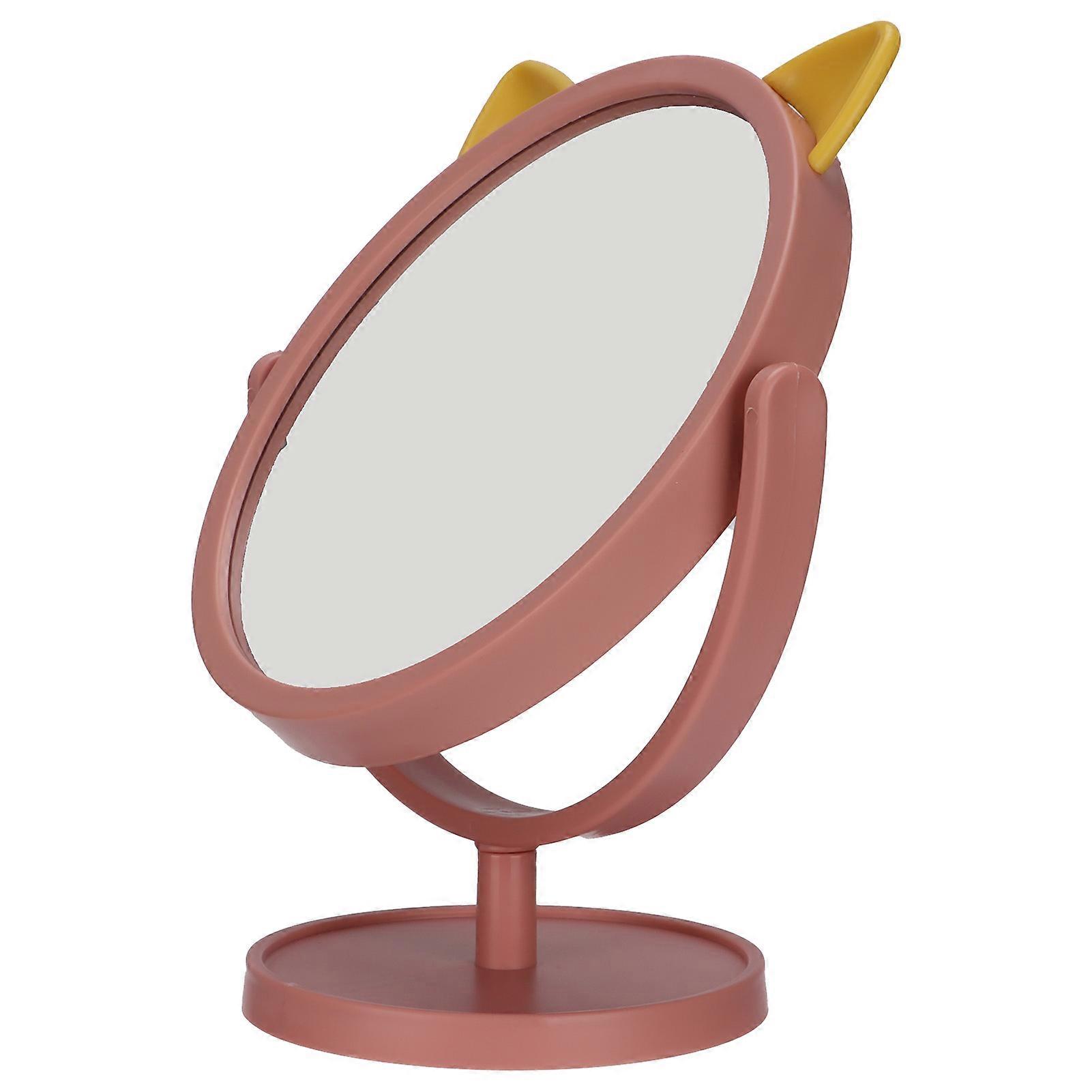 Makeup Mirror Adjustable Clear Exquisite Flexible Convenient Cute Small Mirror for Home DormPink