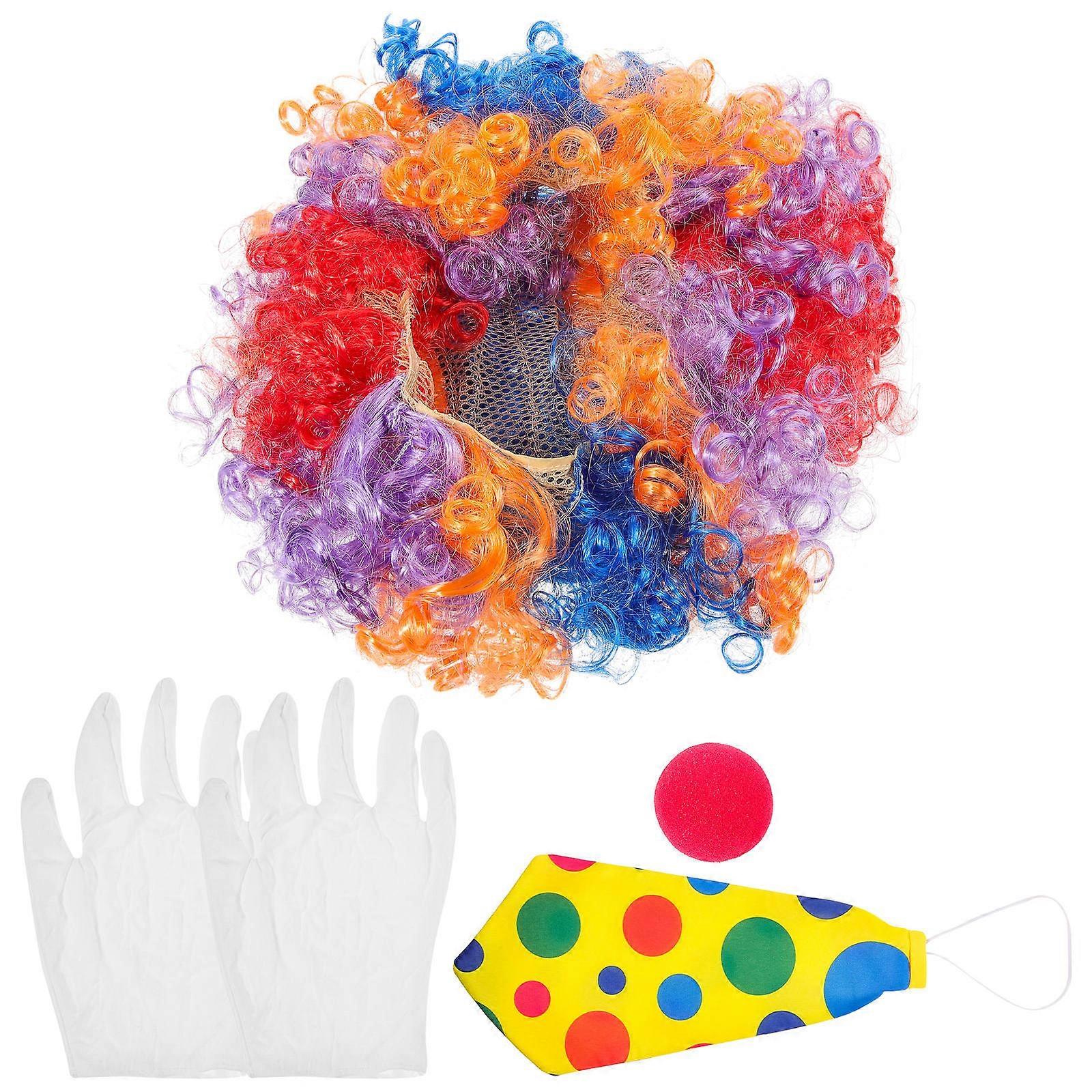 Clown Props Costume Set Birthday Party Cosplay Supplies Assorted Color 1Set