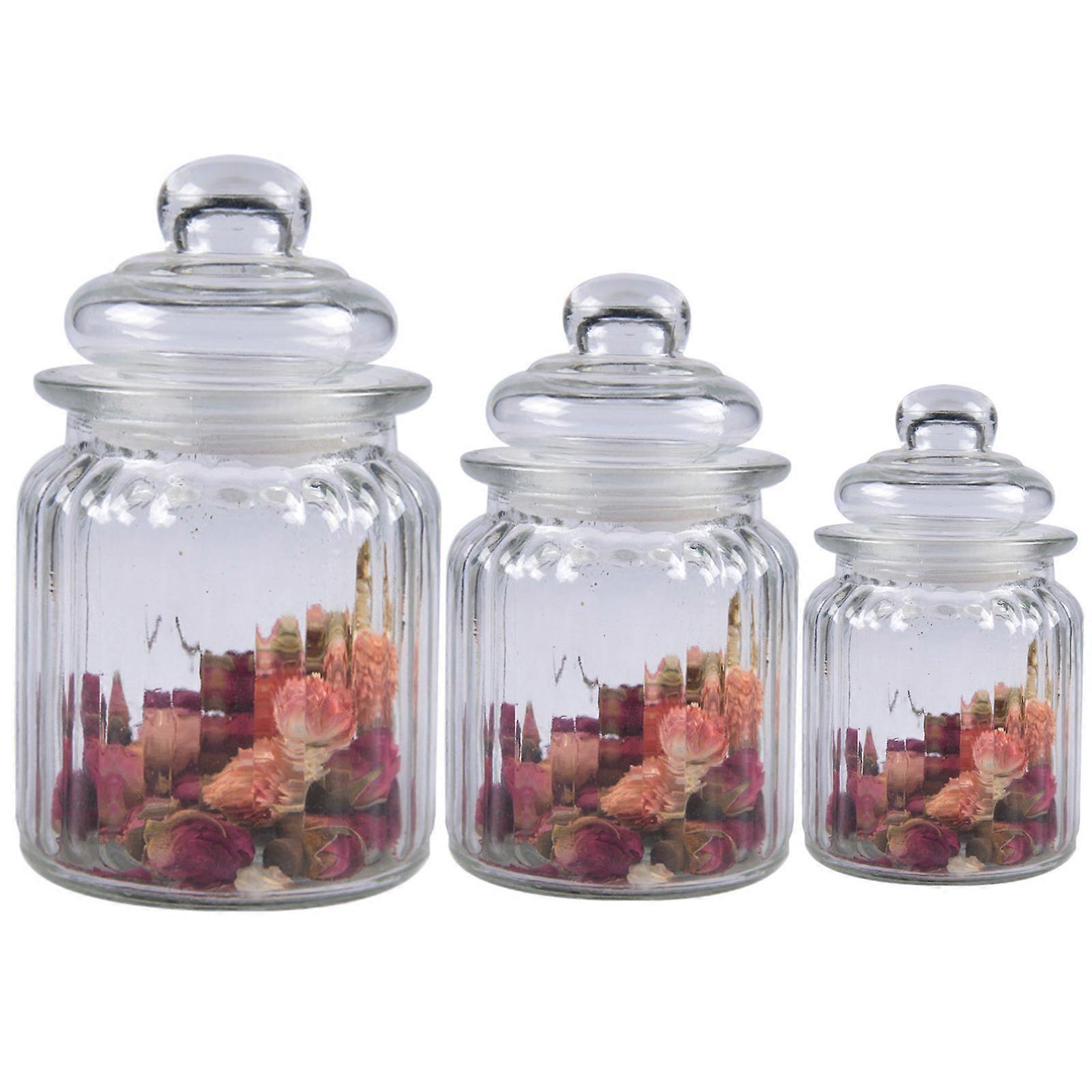 Sealable Glass Jars Clear Canister With Lid For Whole Grains And Spices 950ml 1Set