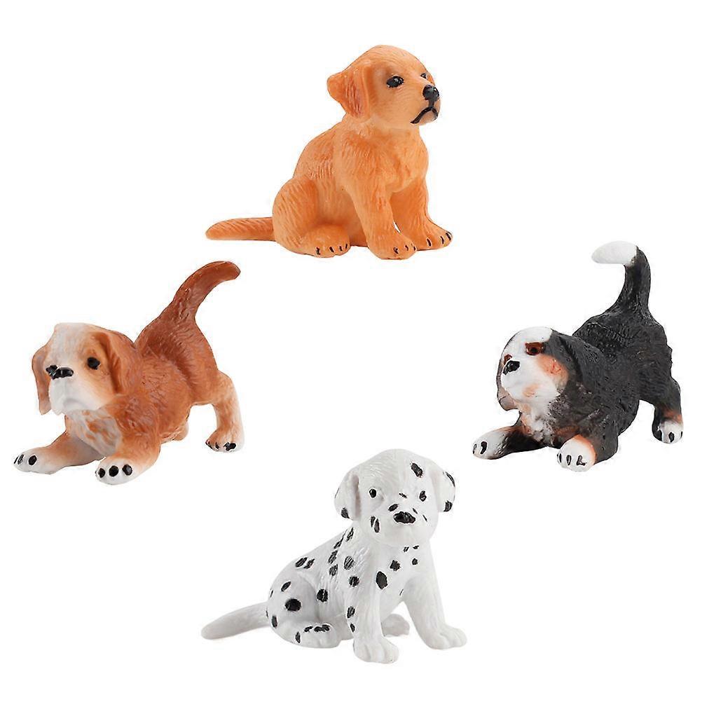 4pcs Simulated Dog Figurines Playset for Home Decor, Photo Props, and Table Decoration – Unique Design for Joyful Visual Appeal in Any Space