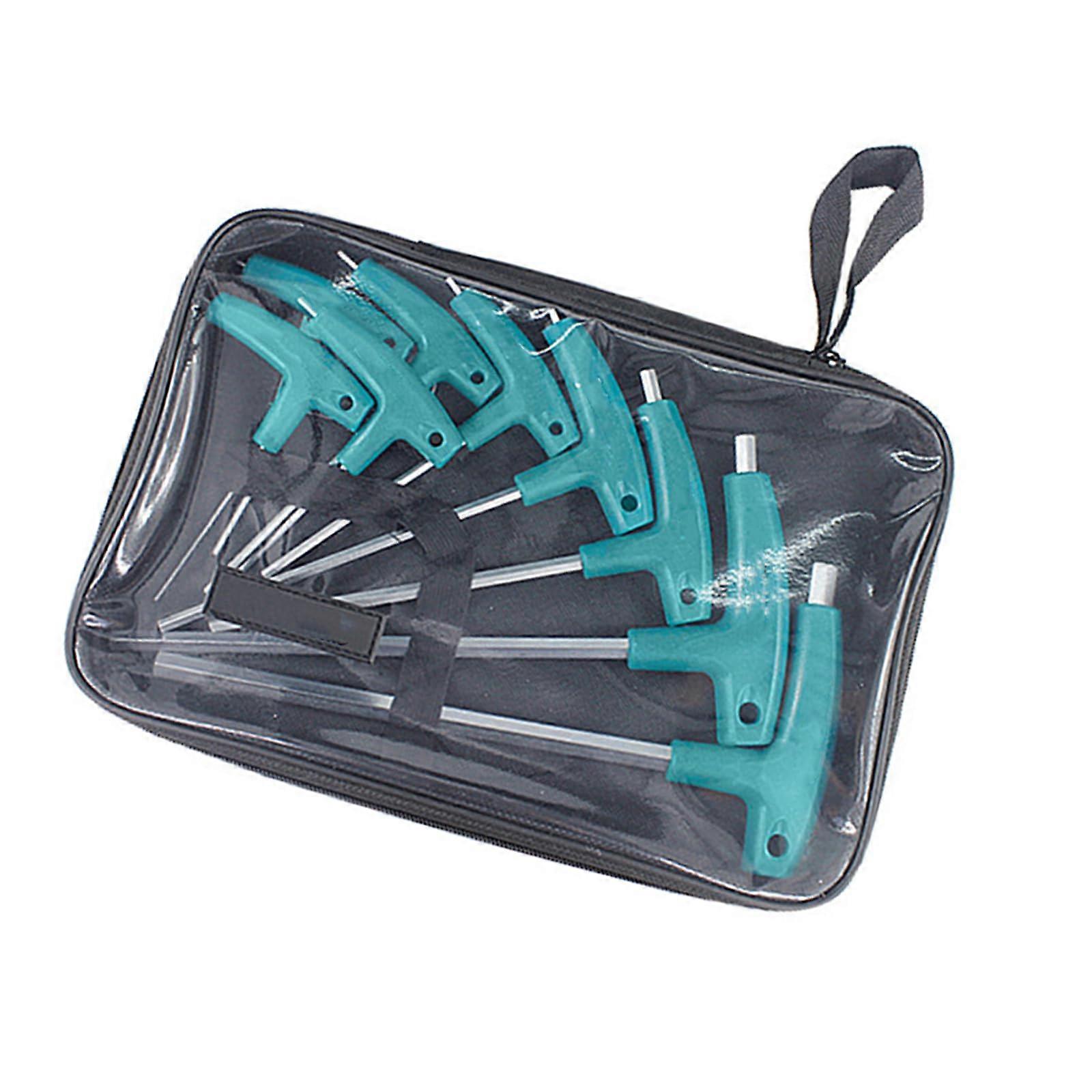 Key Wrench Set Hexagon Nut Spanner T Handle 1.510mm With Storage Bag 6/9 Pcs Household Tool