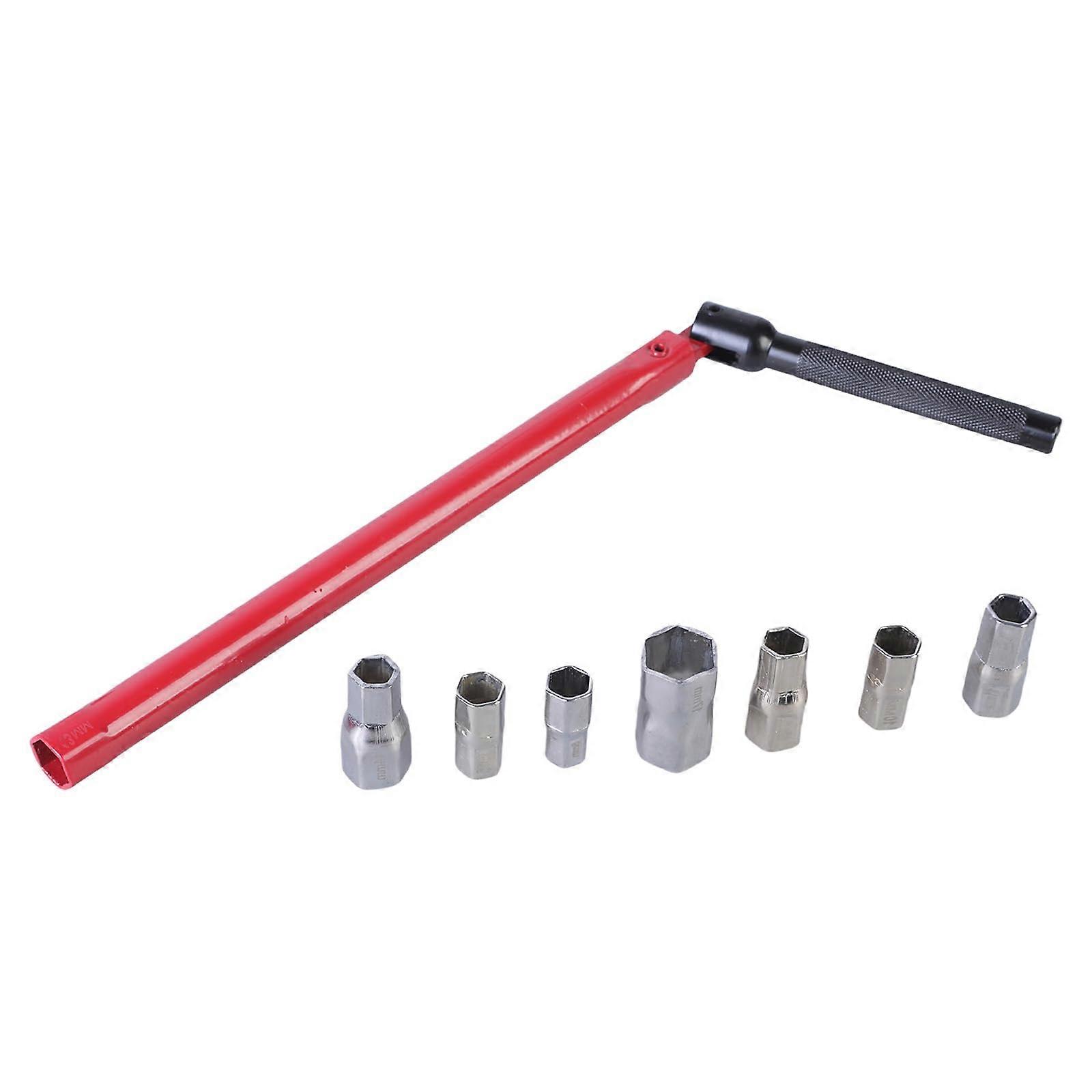 Multi-Purpose Tap Wrench for Plumbing Repairs with 8-17mm Replacement Heads and Adjustable Faucet Pliers Tool