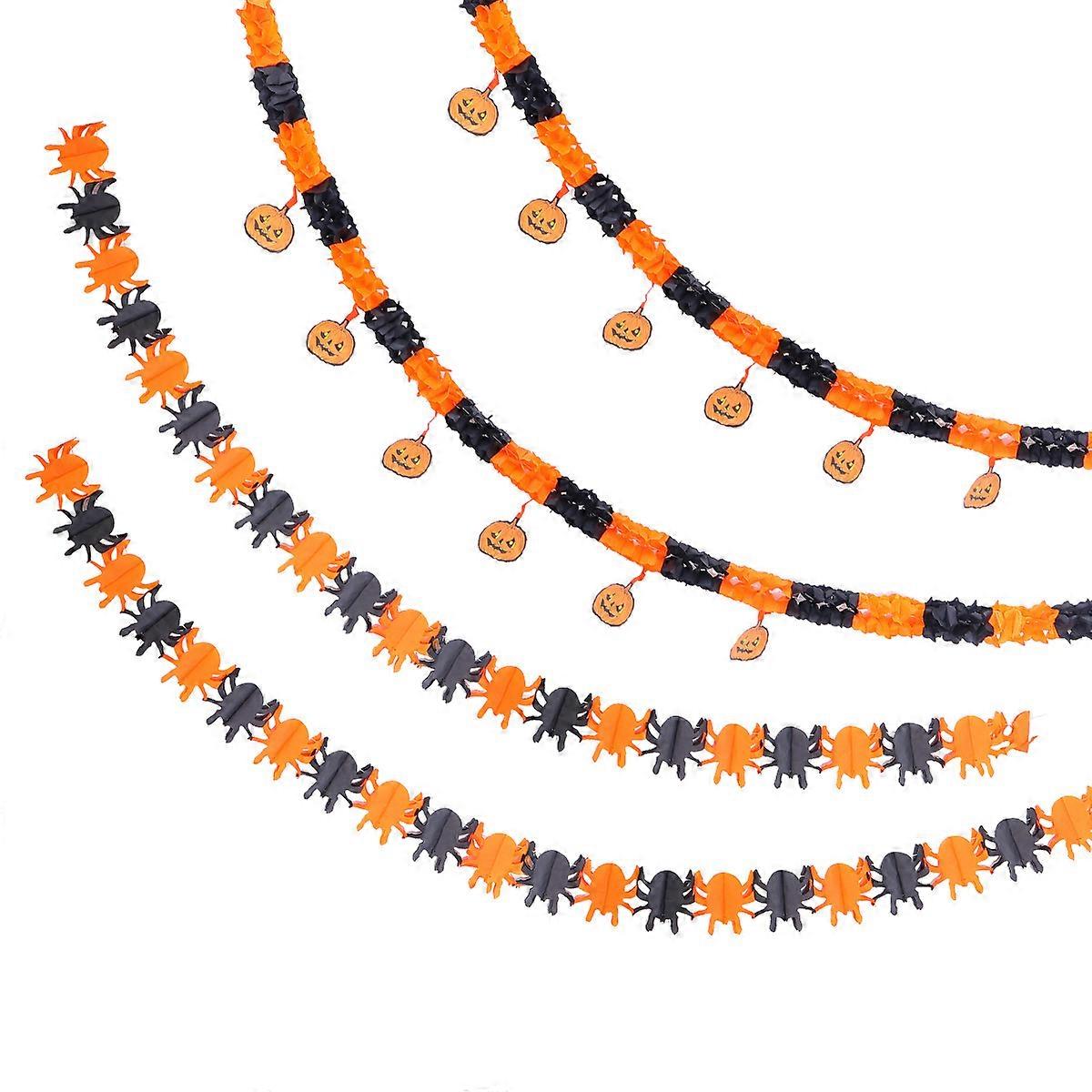 Spider Banner Halloween Decoration Set For Theme Night Paper 300.00X16.00X15.00cm Festive Atmosphere 4 Sets