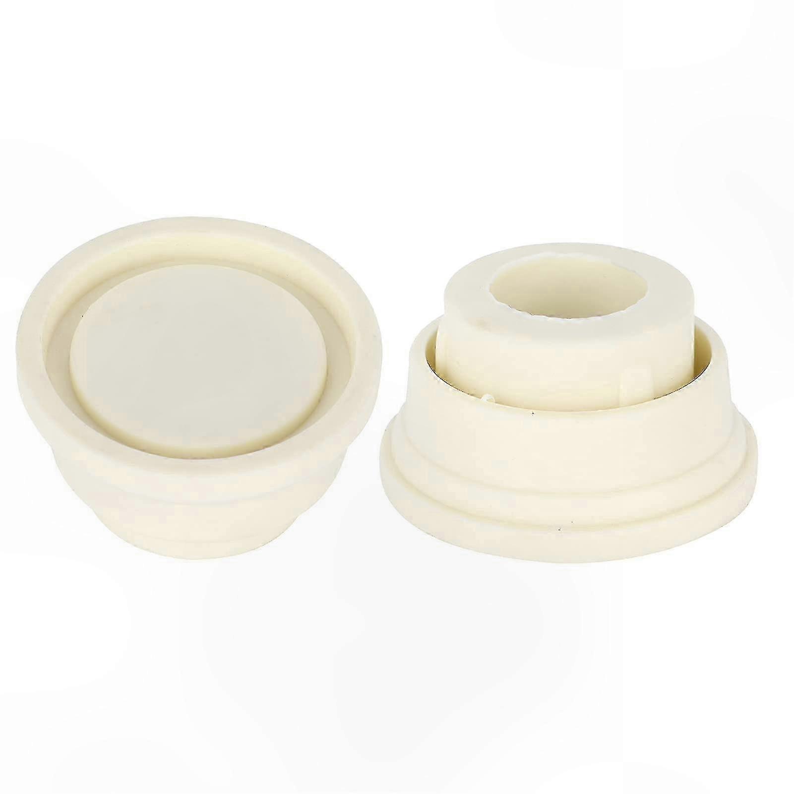 White Rubber End Caps for Pool Ladders - 2 Pack Universal Replacement Bumpers for Inground Swimming Pool Steps