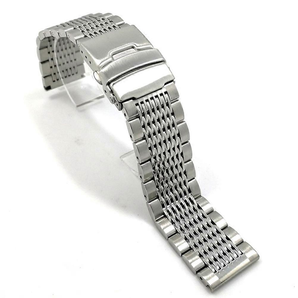 Stainless Watch Strap Replacement Durable Comfortable Wearing Silver 20mm for Exercise Daily Use 1Set