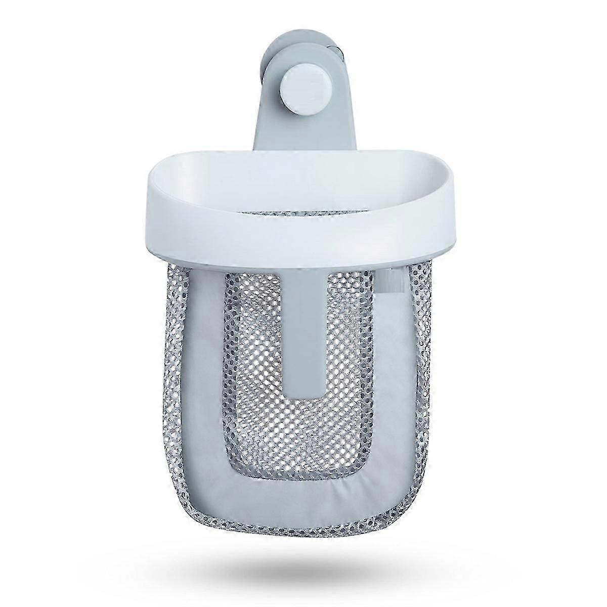 Hanging Bath Toy Storage with Quick Drying Mesh, White & Gray
