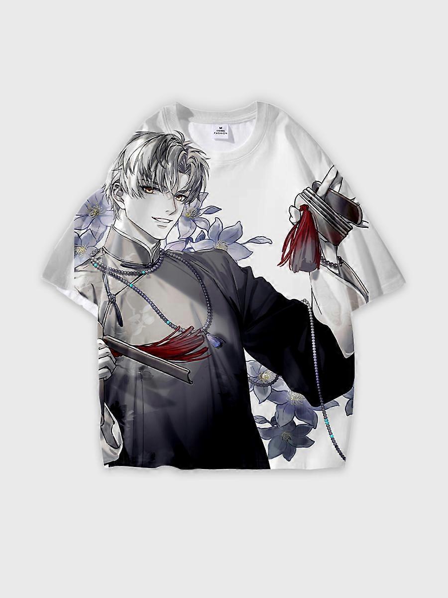 T-shirt round neck Role Pattern loose short sleeve E2289