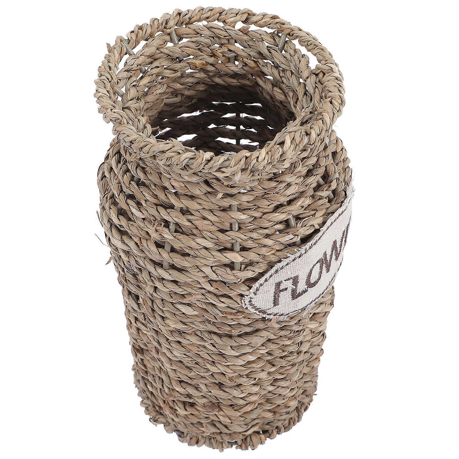 Woven Vase with Pastoral Style 1 Set Flowerpot for Decorative Flower Container Plant Holder