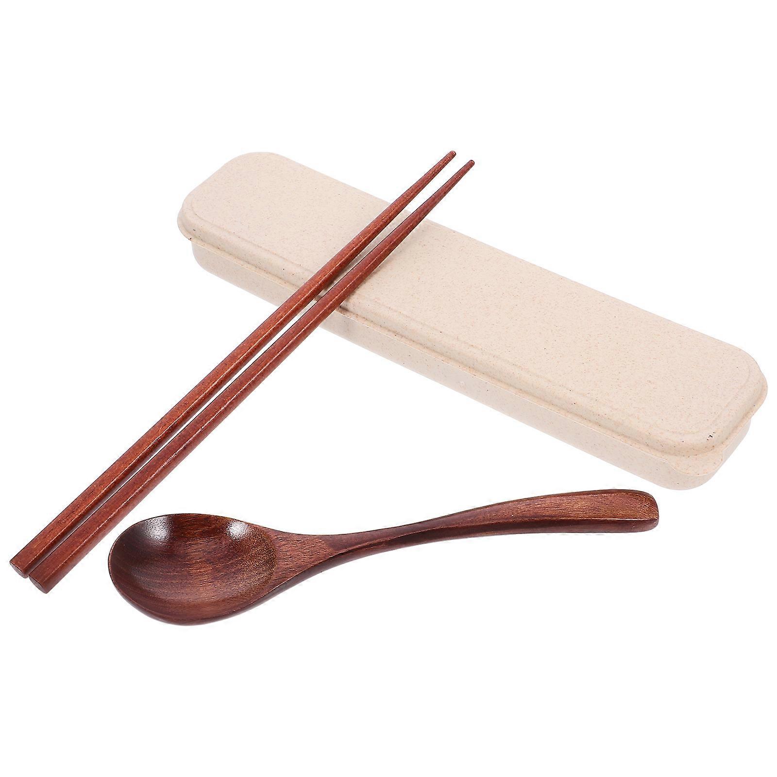 Portable Reusable Wooden Set For Picnic Camping With Carrying Case Elegant Design 1Set