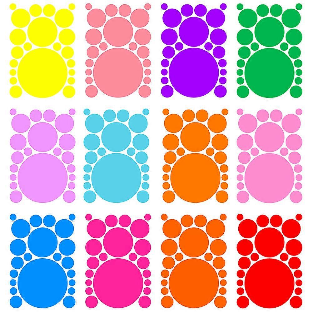 Colorful Round Dot Stickers Removable PVC Wall Decals for Bedroom Home Decor Easy Apply Durable Adhesive for Smooth Surfaces