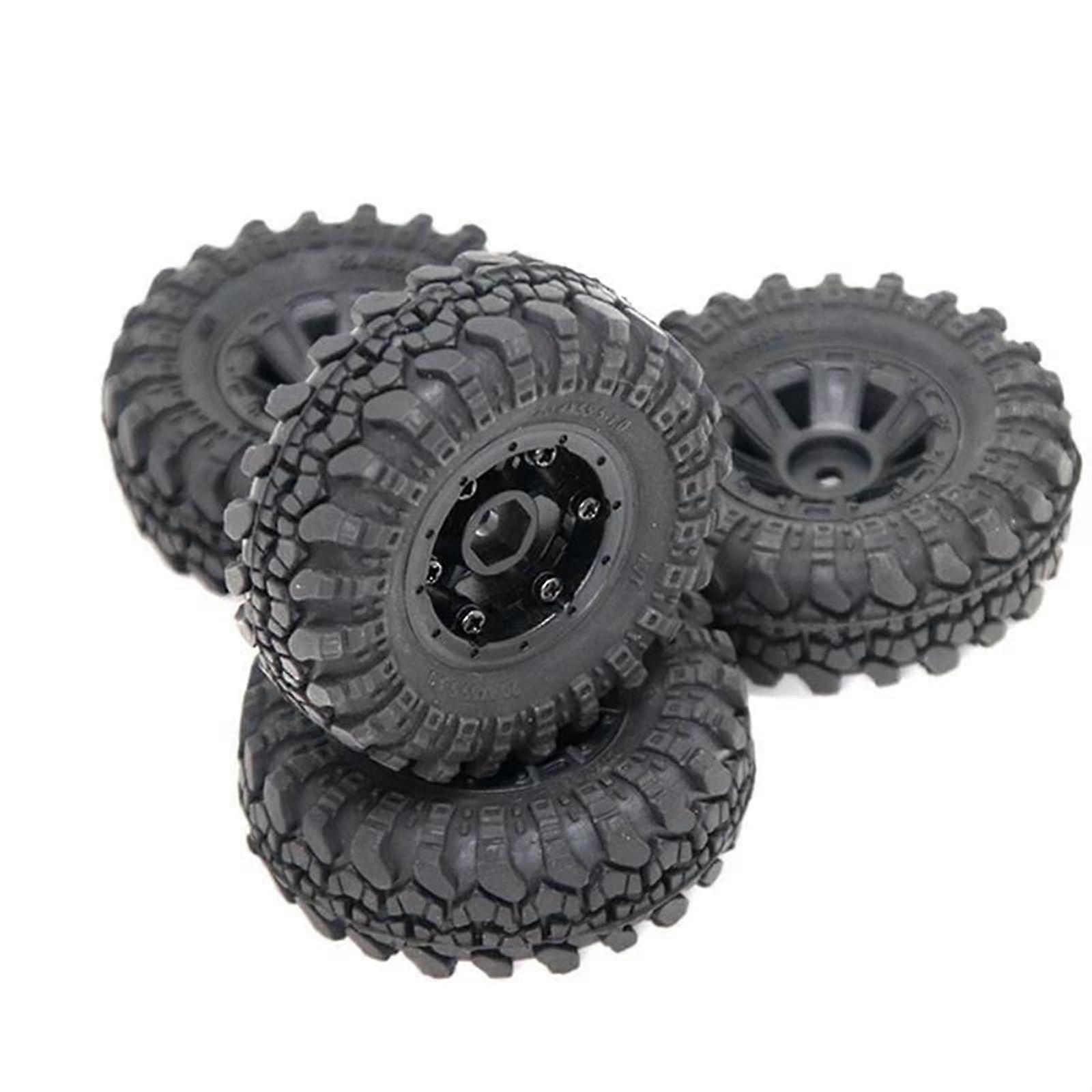 RC Tires Compatible with Axial SCX24 90081 AXI00001 1/24 Crawler Vehicle Upgrade 55X20mm Rubber Wheel Set 4PCS