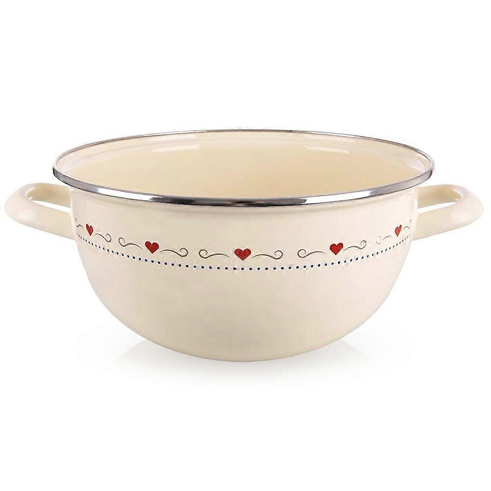 Enamelled bowl with handle cream TONCA 33 cm, 5 l
