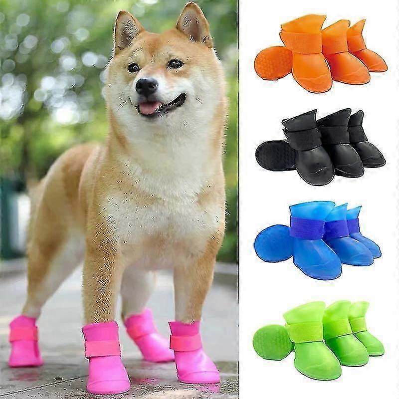 4pcs pet αδιάβροχη αδιάβροχη αδιάβροχη θήκη καουτσούκ μπότα για μικρές μεσαίες μεγάλες σκυλιά γάτες υπαίθρια παπούτσια σκυλιών αστράγαλο μπότες σκυλιών αξεσουάρ κατοικίδιων ζώων