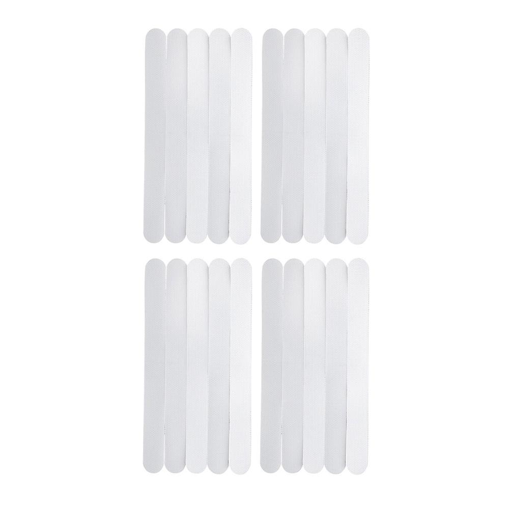 4 Sets of Waterproof Bathing Floor Anti slip Strips Non slip Shower Tiles Strips (White)