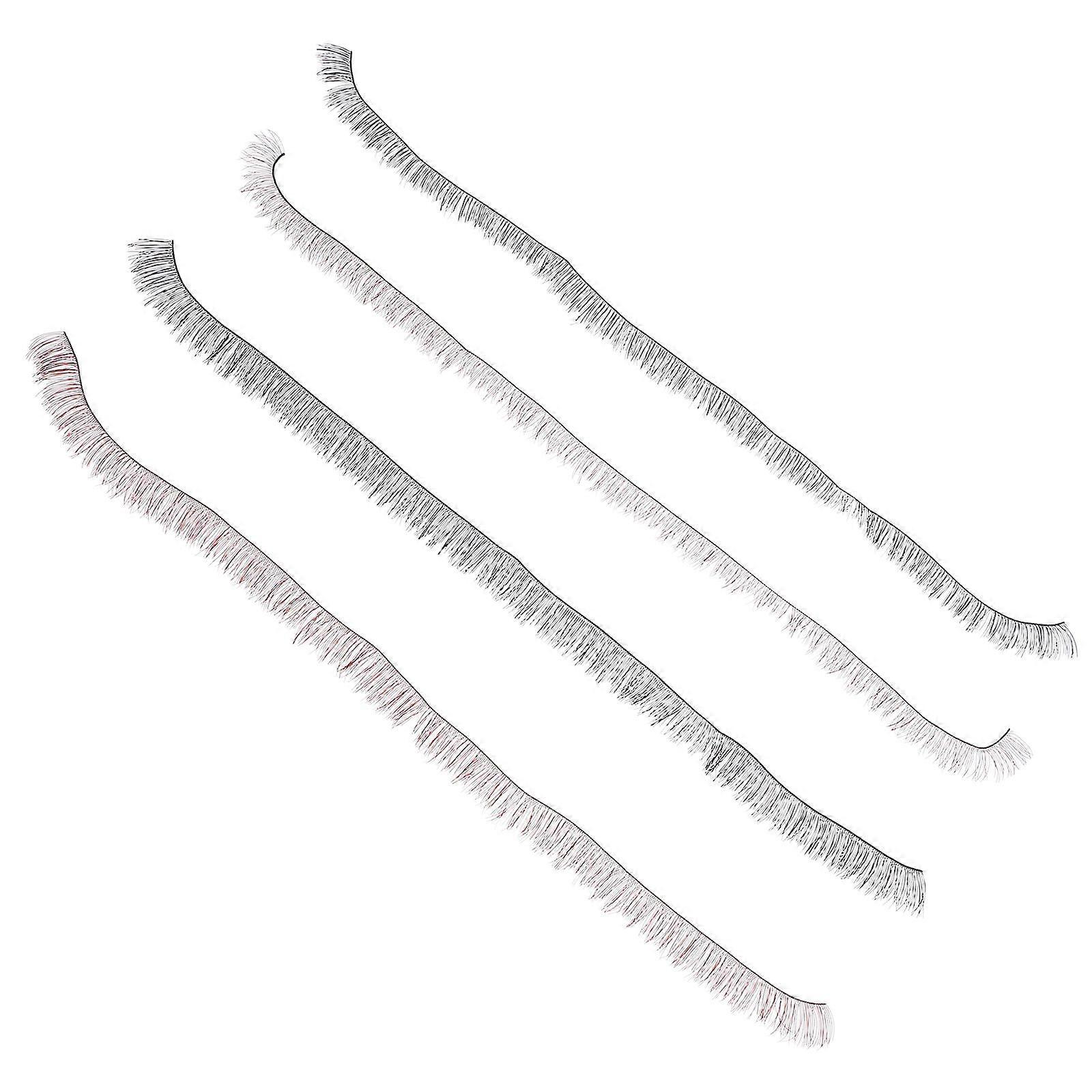 4 Pcs Handmade Doll False Eyelashes Eyelashes Doll Accessories Doll Lashes (Black 1cm + Black 0.8cm + Brown 1cm + Brown 0.8cm)