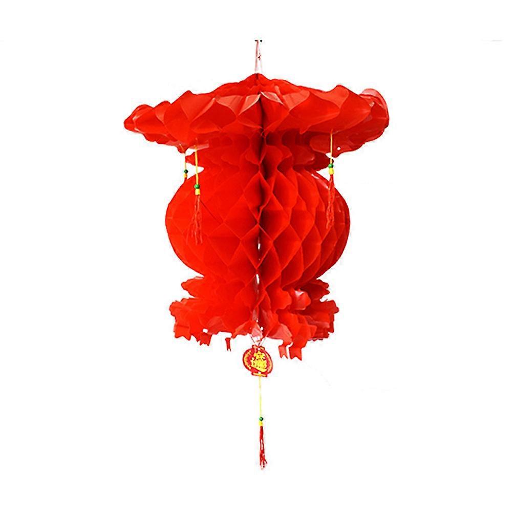 10pcs Outdoor Rainproof Chinese 3D Lanterns Hanging Lanterns Decoration for Chinese Spring Festival Party Celebration