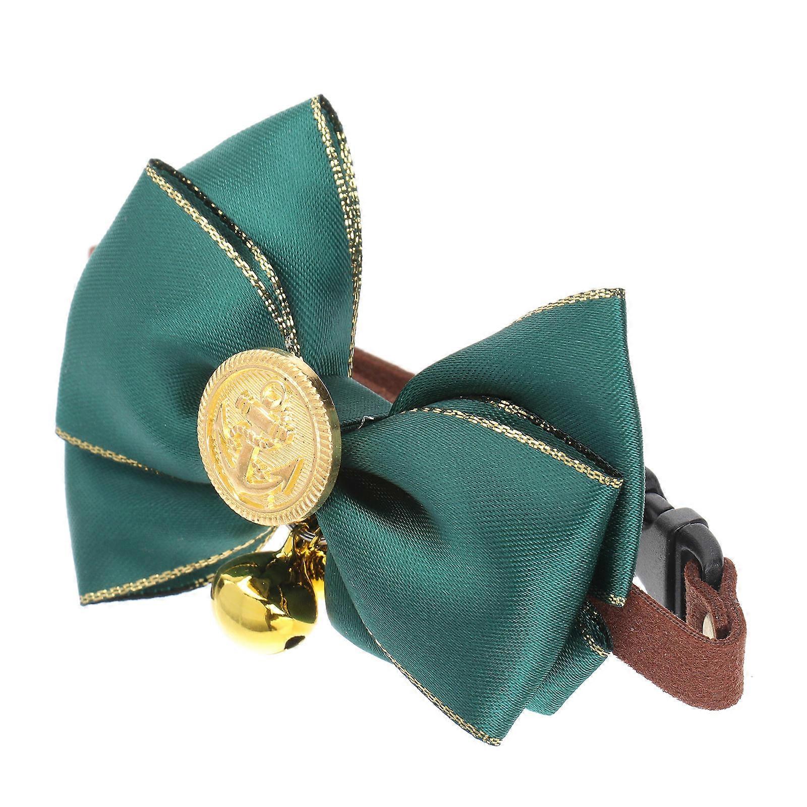 Necklace For Dogs And Cats With Bow-knot Feature In Green Color Suitable For Walking 1Pack