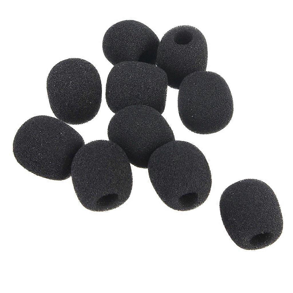 Set of 10 Windscreen Windshield Microphone Cover Black