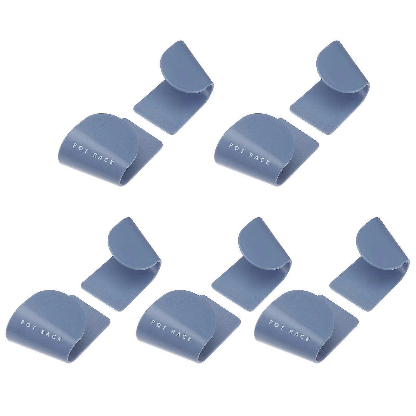 Kitchen Lid Organizer Rack 5 Pair Frosted Blue Strong Sticking Effect Round Tray Storage Solution