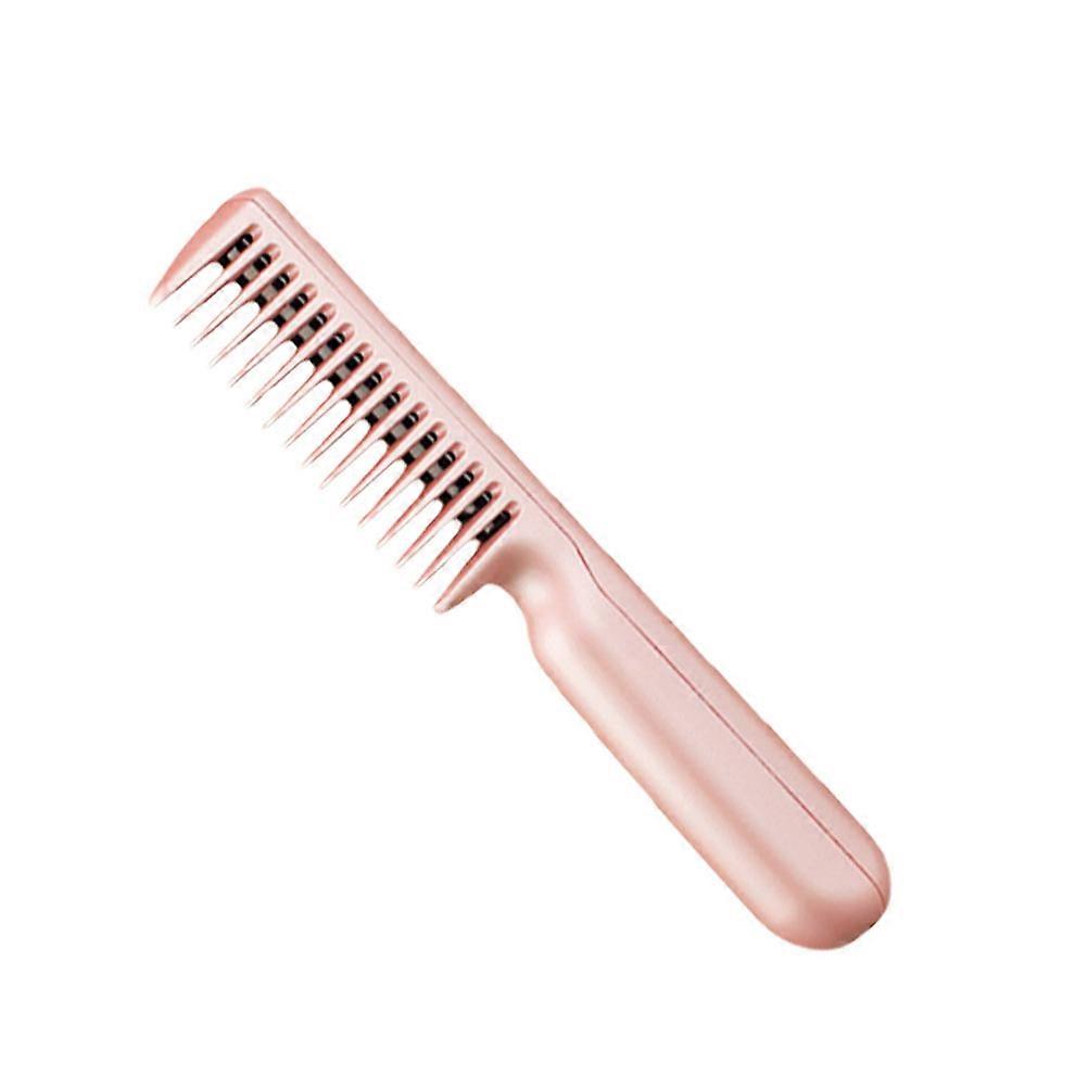 USB Rechargeable Hair Straightener Brush Comb 1 Set for Effortless Styling at Home or Travel, Pink